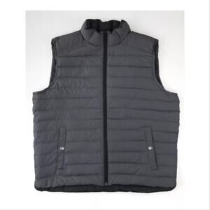 J. Crew x Authentic Outerwear Full Zip Packable Down Puffer Vest Gray Mens Large